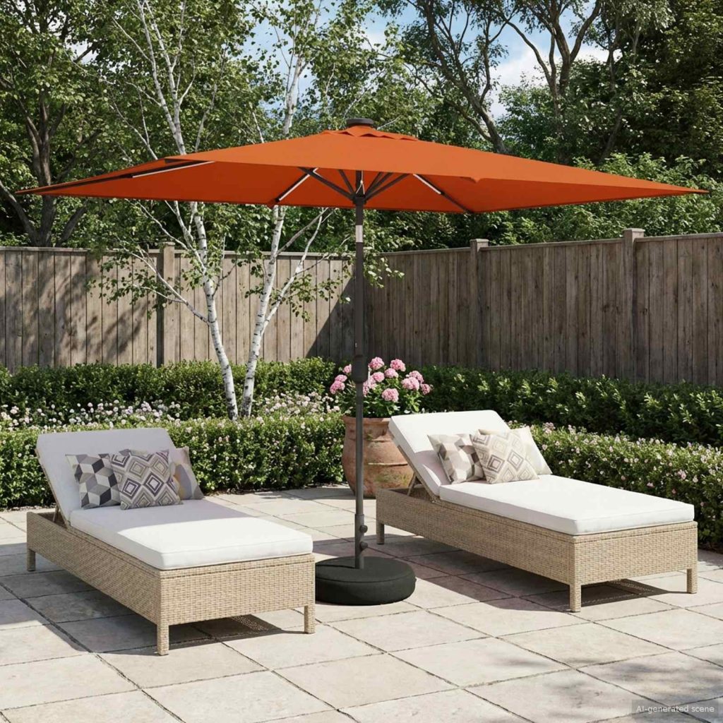 Puutarha Parasol LED Valoilla 200 x 300 cm Polyesteri