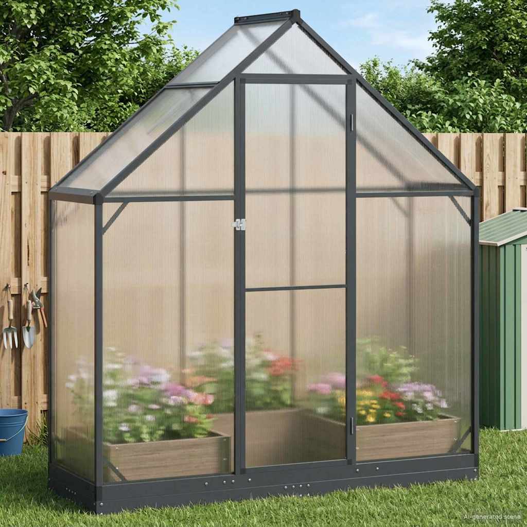 Puutarhan Viherhuone ovella Antrasiitti 183,5 x 63,5 x 207 cm