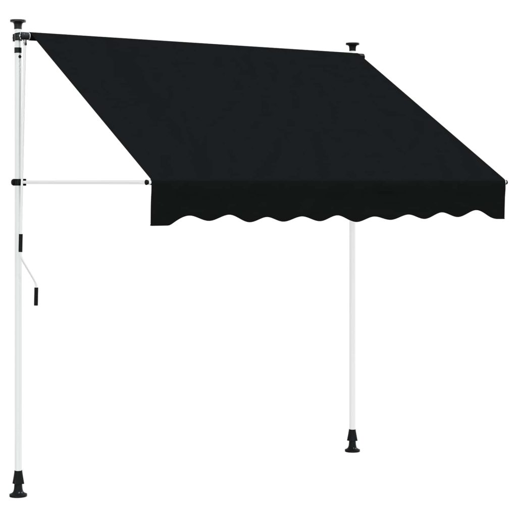 Manuaalinen vedettävä varjo Musta 400 cm