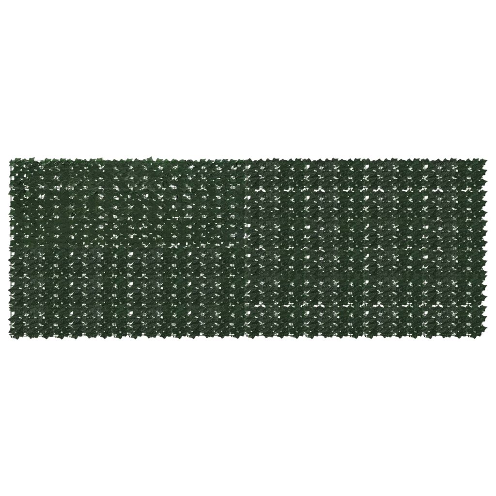 Parvekkeensuoja lehdillä Tummanvihreä 400 x 150 cm