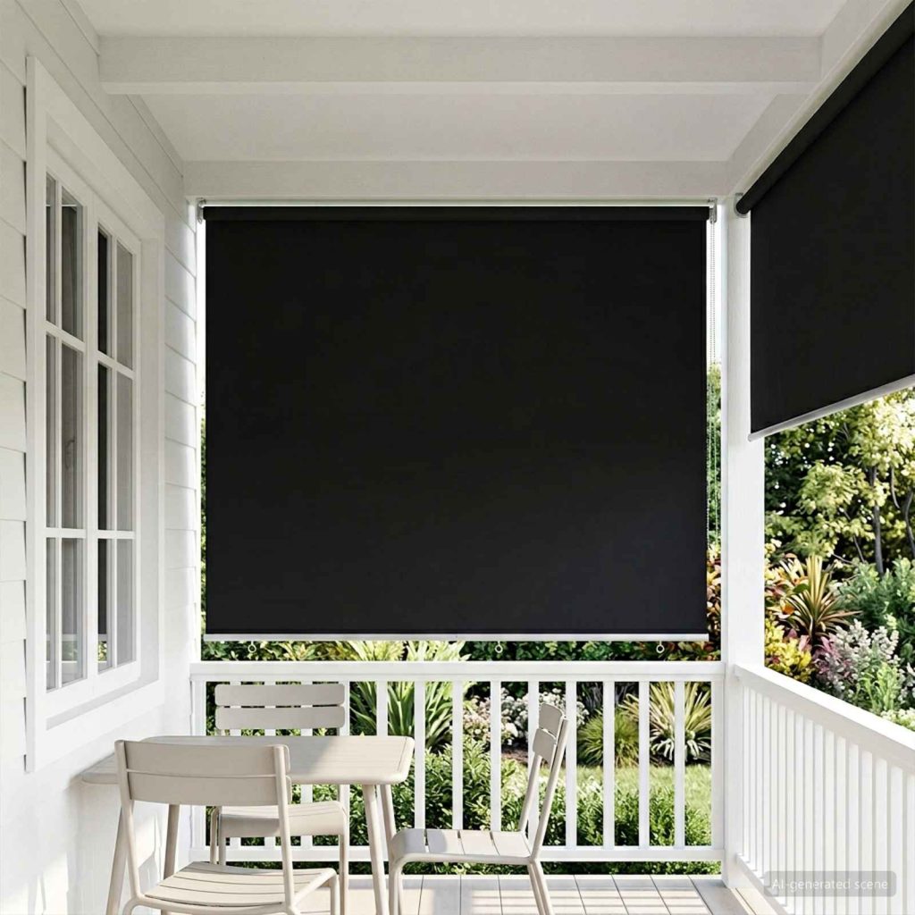 Rullaverho UV-suojaus Musta 160 x 140 cm Polyesteri