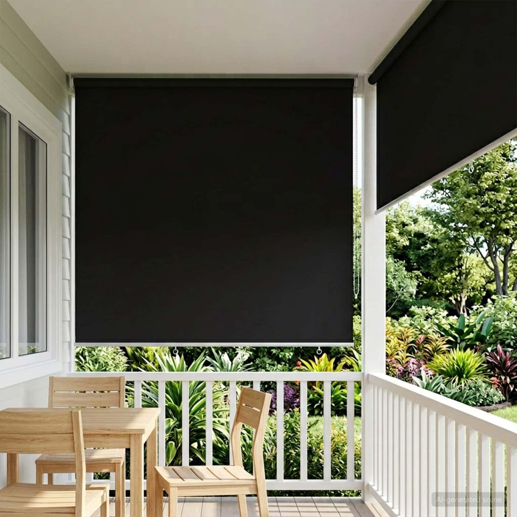 Rullaverho UV-suojaus Musta 180 x 230 cm Polyesteri