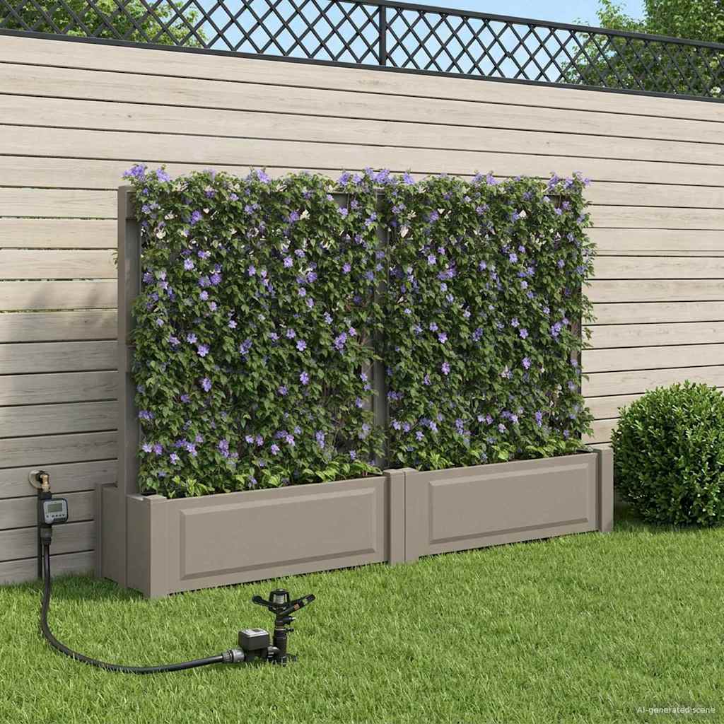 Iso istutusruukku tikkaille 2 pcs Harmaa 200 x 43 x 133,5 cm PP