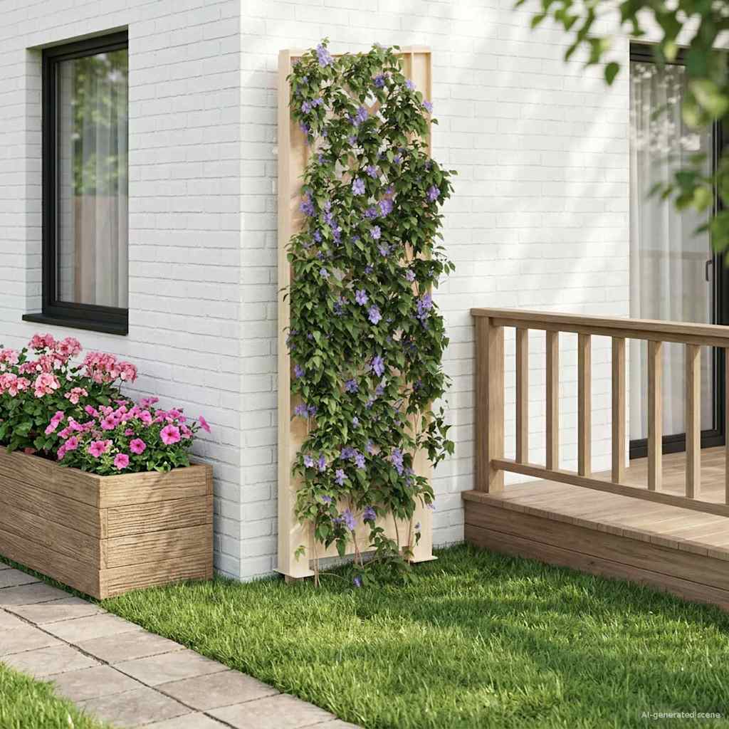 Trellis piikillä valkoinen 43 x 6 x 165 cm PP