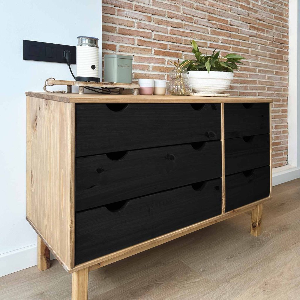 Laatikkokaappi OTTA Musta 111 x 43 x 73,5 cm Täysi mänty