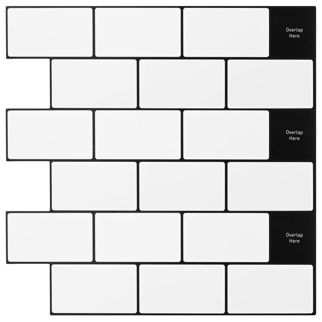 Metrolaatta 10 pcs Valkoinen musta 30 x 30 cm
