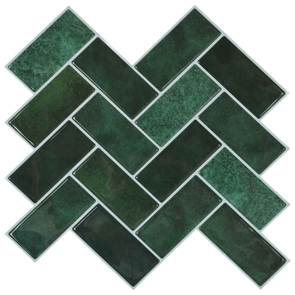 Herringbone-laatta 20 pcs Tummanvihreä 30 x 30 cm