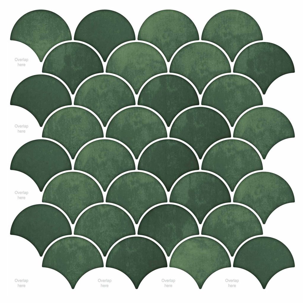 Kala-asteikko laatta 10 pcs Tummanvihreä 30 x 30 cm