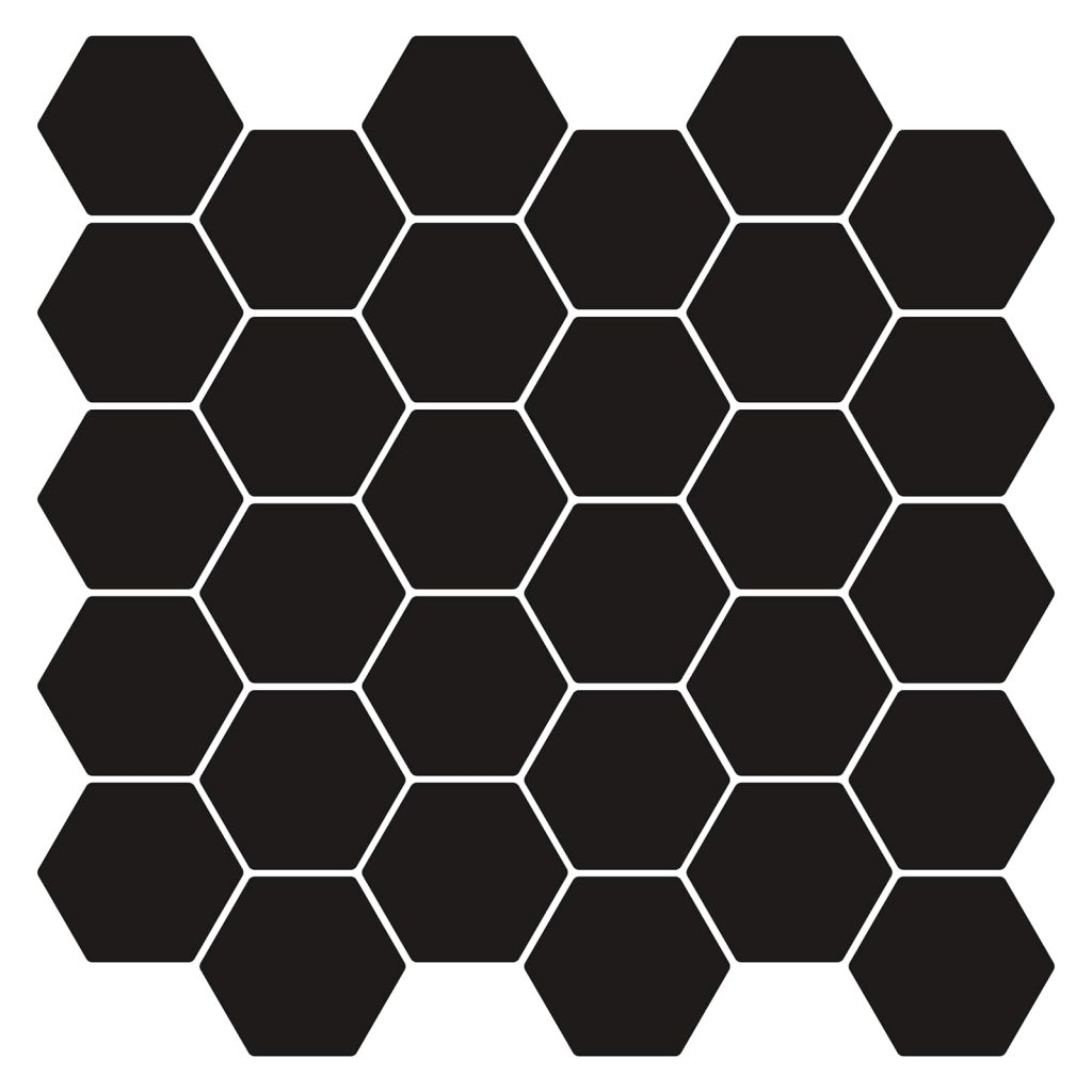 Heptagonaalinen laatta 20 pcs Musta 30 x 30 cm