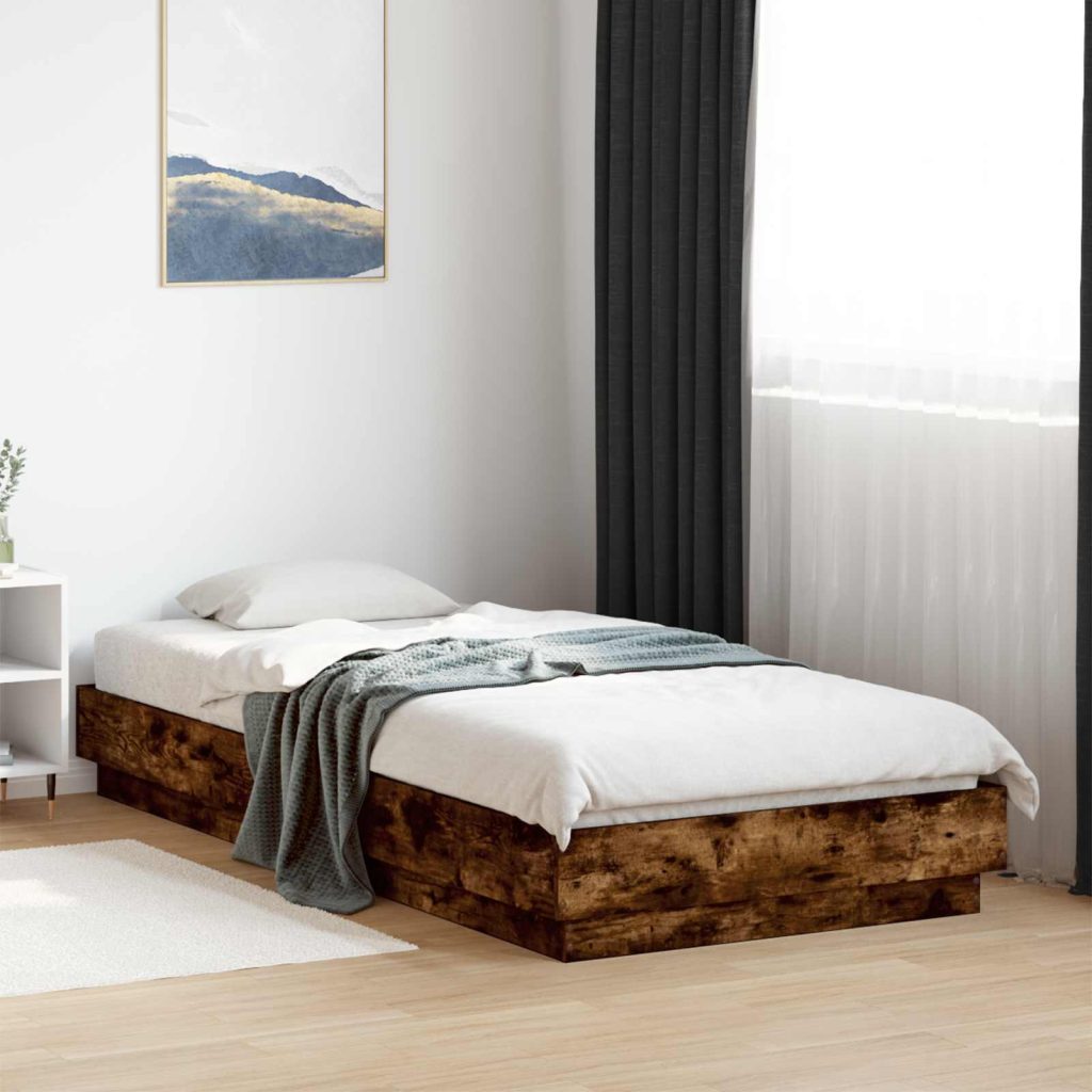 Sängyn runko LED-valolla Savutammi 80 x 200 cm Tekninen puu