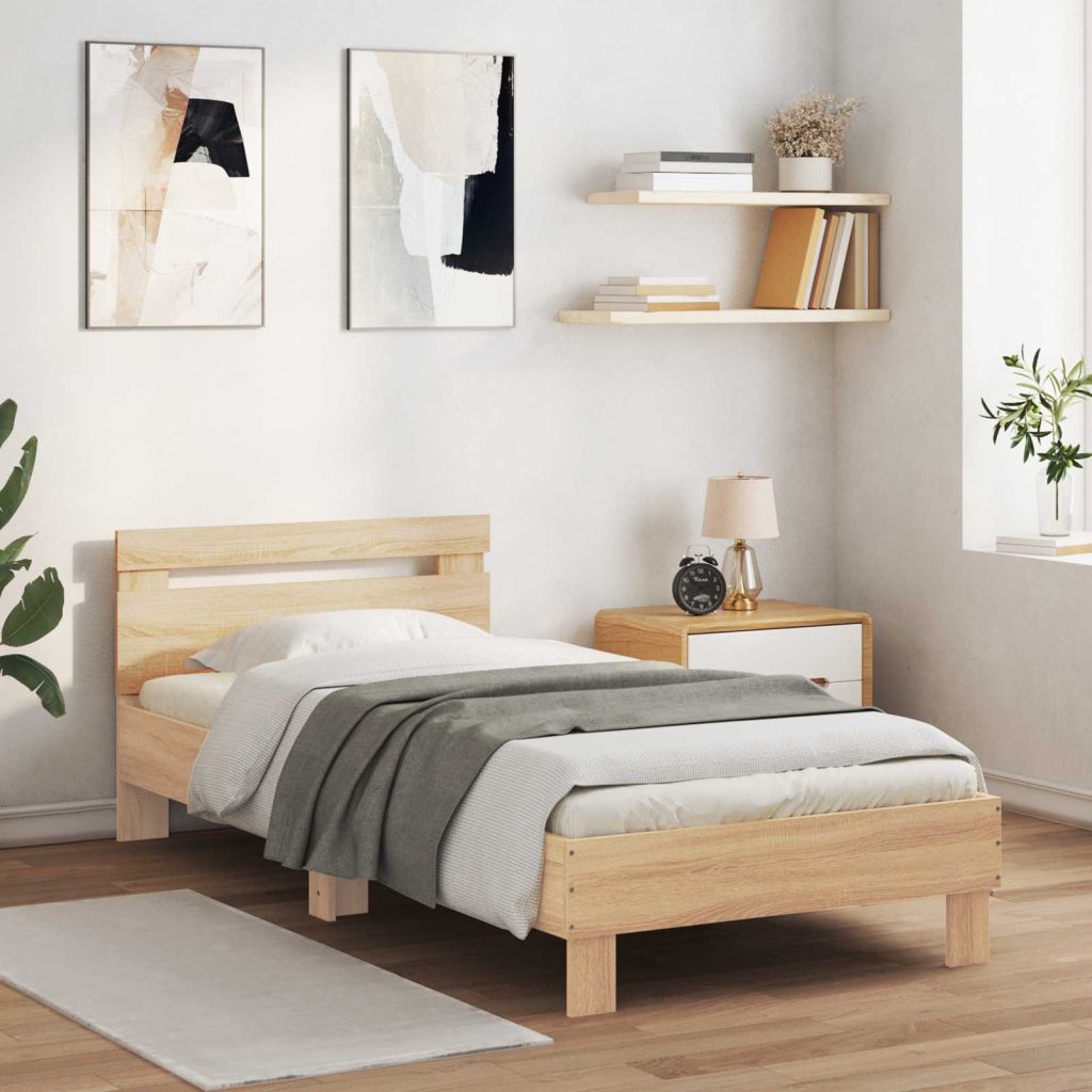 Sängyn runko päädyllä Sonoma-tammi 80 x 200 cm Tekninen puu