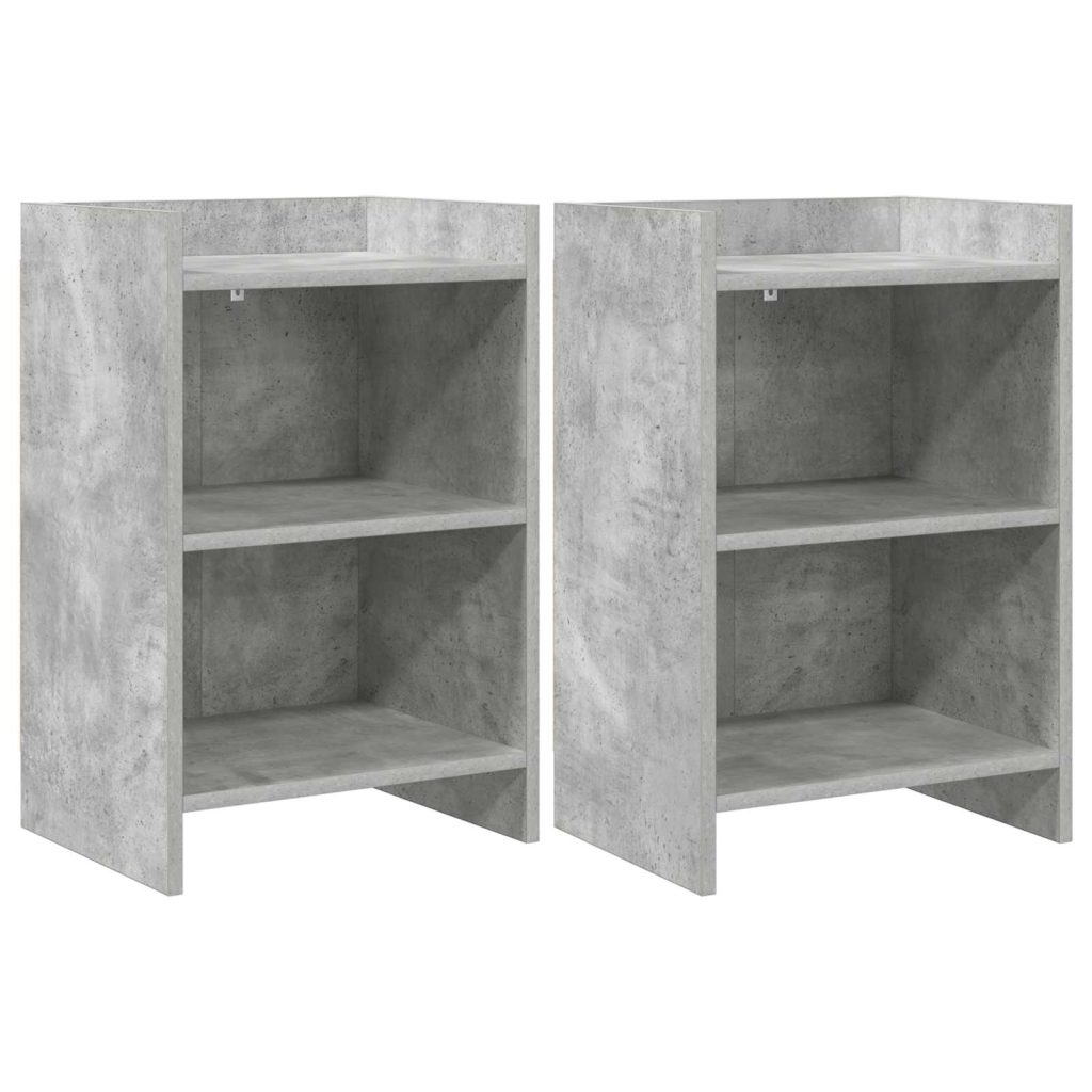 Yöpöydät 2 pcs Betoninharmaa 40 x 30 x 60 cm Tekninen puu