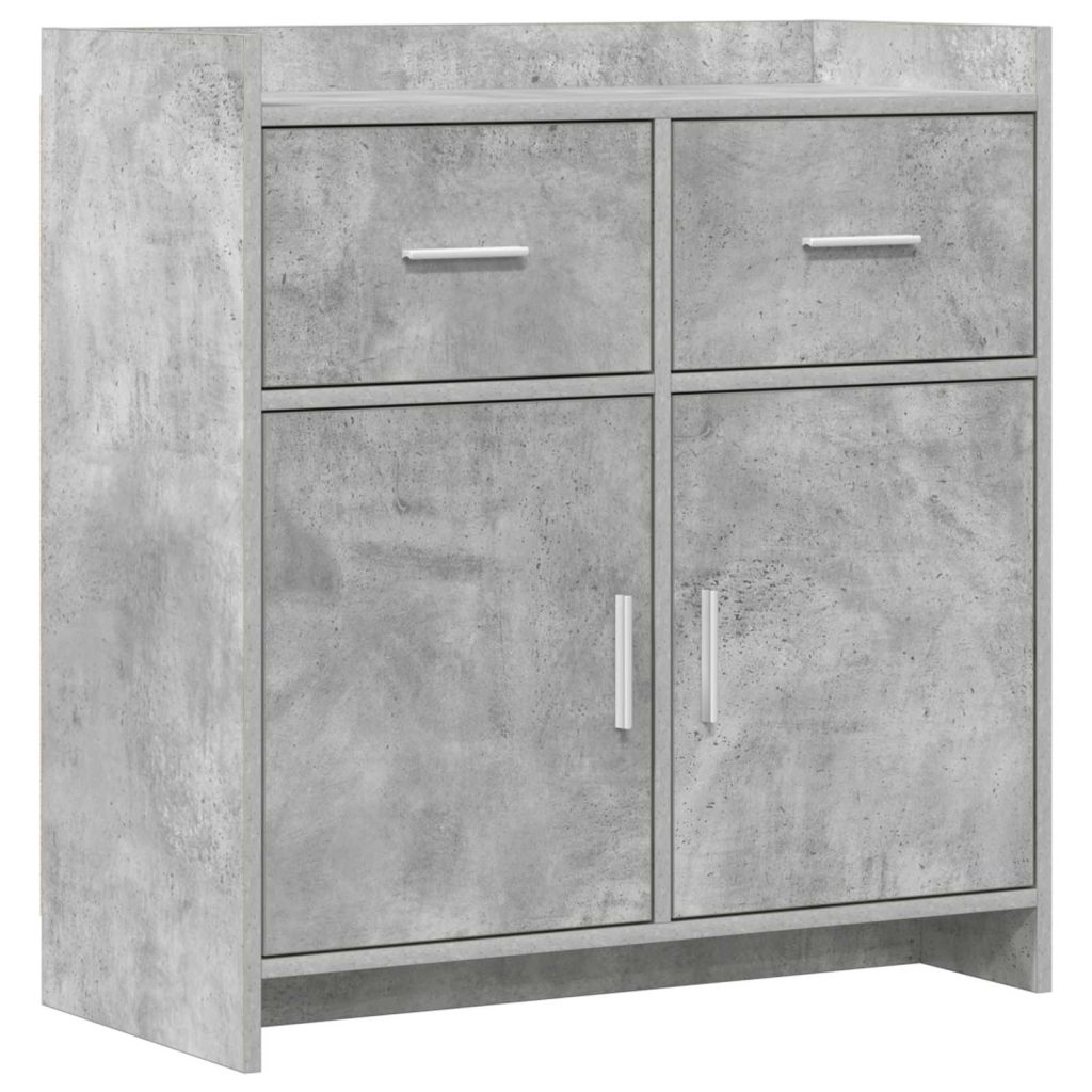 Sivupöytä Betoninharmaa 75 x 36 x 80 cm Tekninen puu