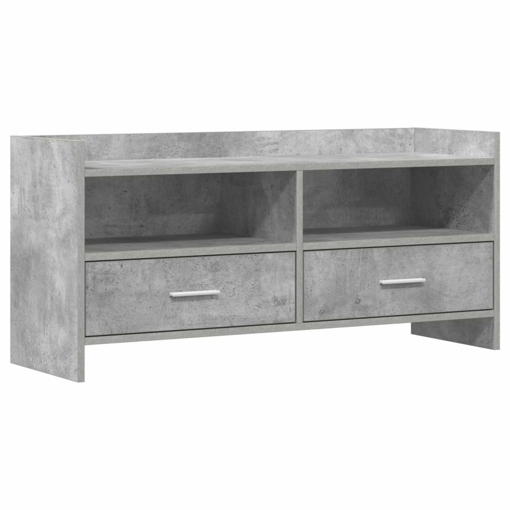 TV-kaappi 100 x 33 x 47 cm Betoninharmaa Tekninen puu