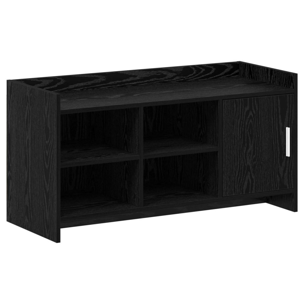 Kenkäkaappi ovella Musta tammi 100 x 39,5 x 51 cm Tekninen puu