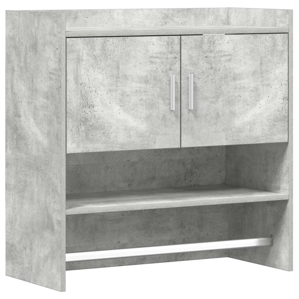Seinähylly Seinäkiinnitettävä Betoninharmaa 80 x 36 x 80 cm