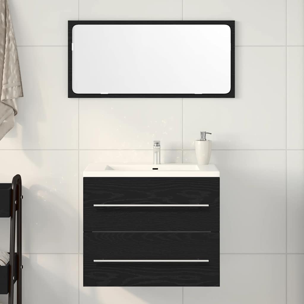 Kylpyhuoneen pesuallaskaappi musta tammi 60x38,5x48 cm tekopuu