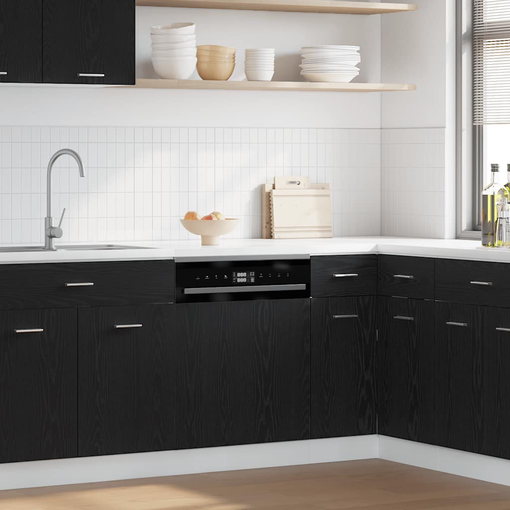 Astianpesukoneen paneeli Lyon musta tammi 60x1,5x67 cm tekopuu