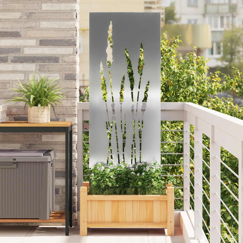 Puutarhan yksityisyyden verho Kukallinen Hopea 50 x 140 cm