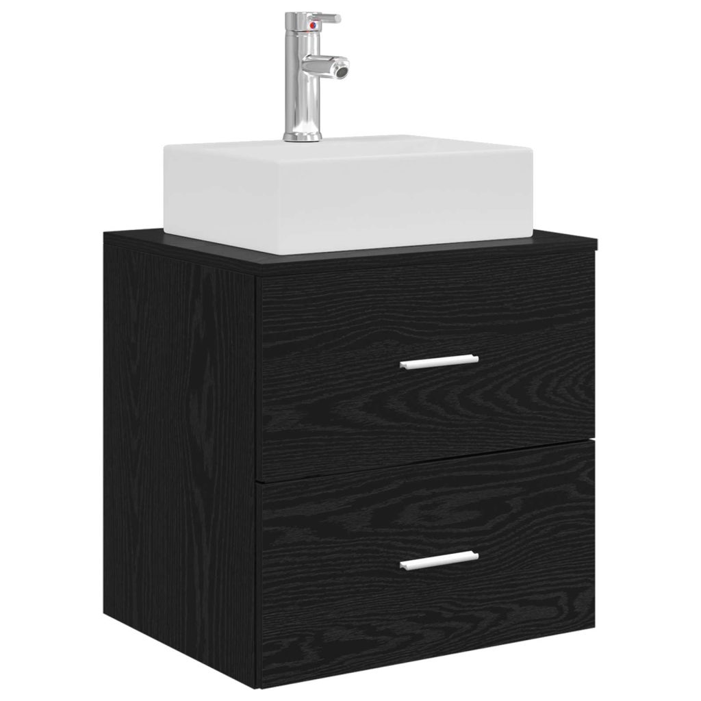 Seinään kiinnitettävä pesuallas Musta tammi 49,5 x 41 x 62,5 cm