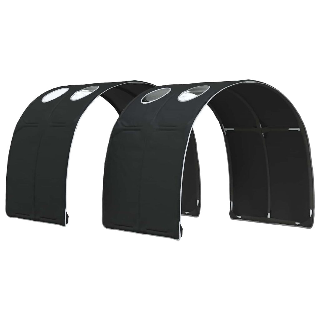 Sängyn tunneli 2 pcs Musta 211 x 67.5 x 2 cm Polyesteri