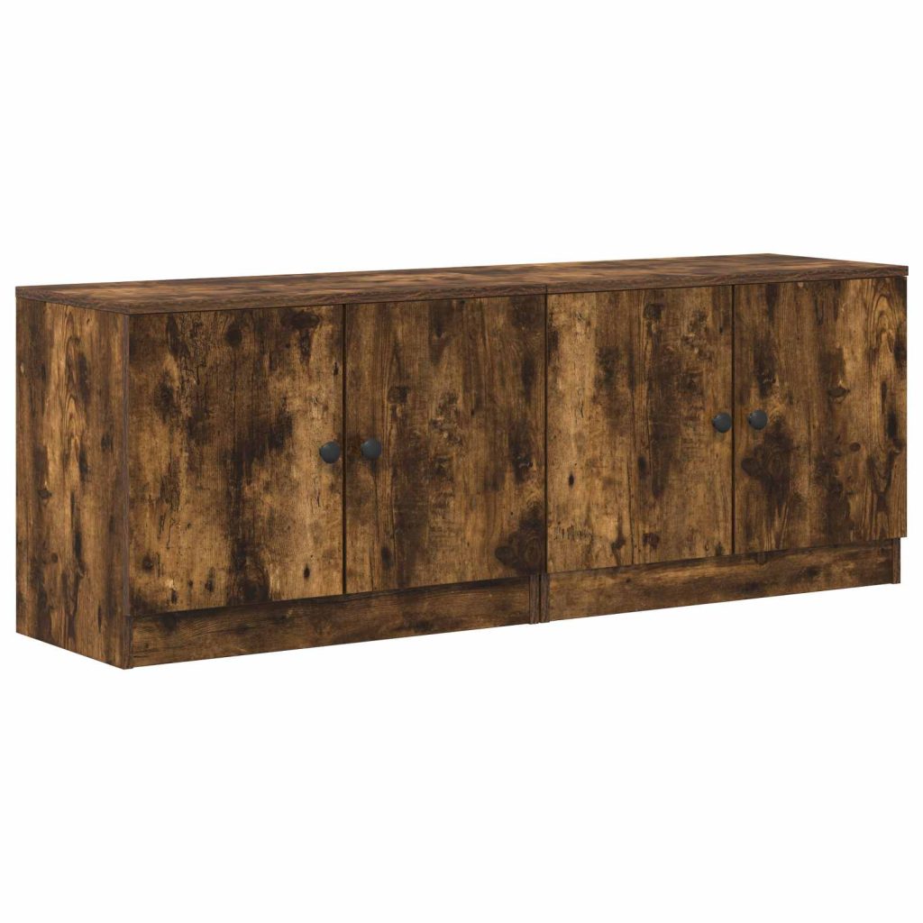 Sängynkaappi ovella 2 pcs Savustettu Tammi 66 x 35 x 48 cm