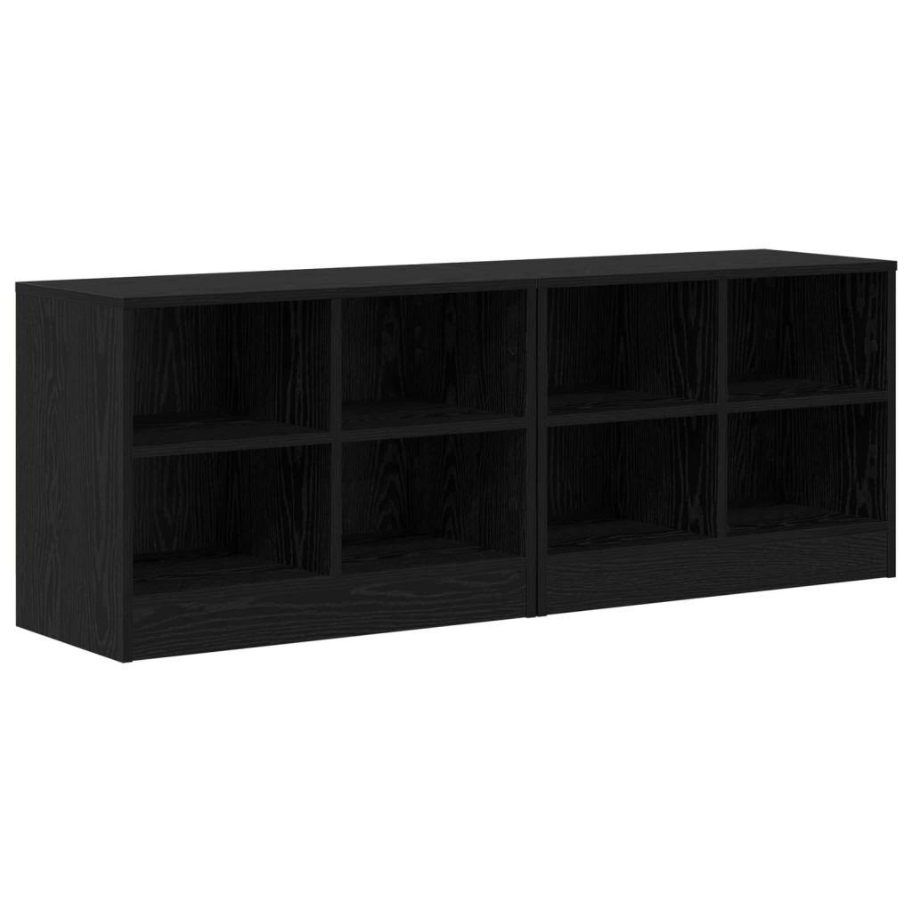 Sängynkaappi 2 pcs Musta tammi 66 x 33 x 48 cm Tekninen puu