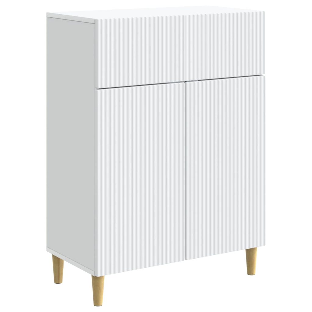Sivupöytä valkoinen 66 x 34,5 x 90 cm Tekninen puu