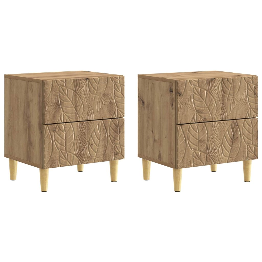 Yöpöytä 2 pcs Artisaanitammi 43 x 34,5 x 48 cm Tekninen puu