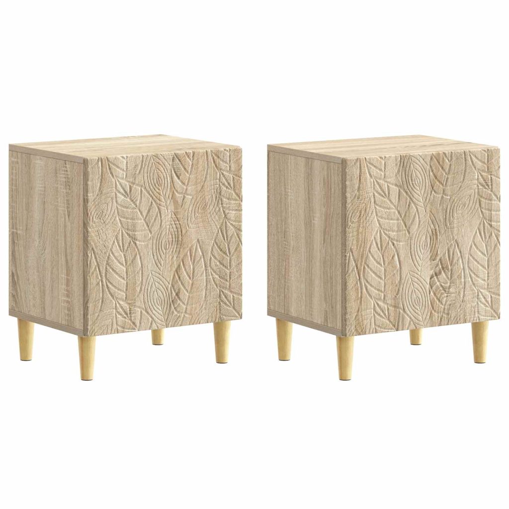 Yöpöytä 2 pcs Sonoma-tammi 43 x 34,5 x 50 cm Tekninen puu