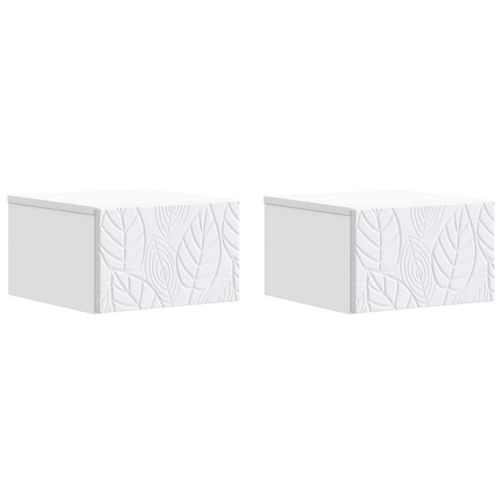 Seinälle Kiinnitettävä Yöpöytä 2 pcs valkoinen