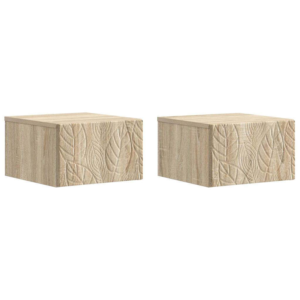 Seinälle Kiinnitettävä Yöpöytä 2 pcs Sonoma-tammi