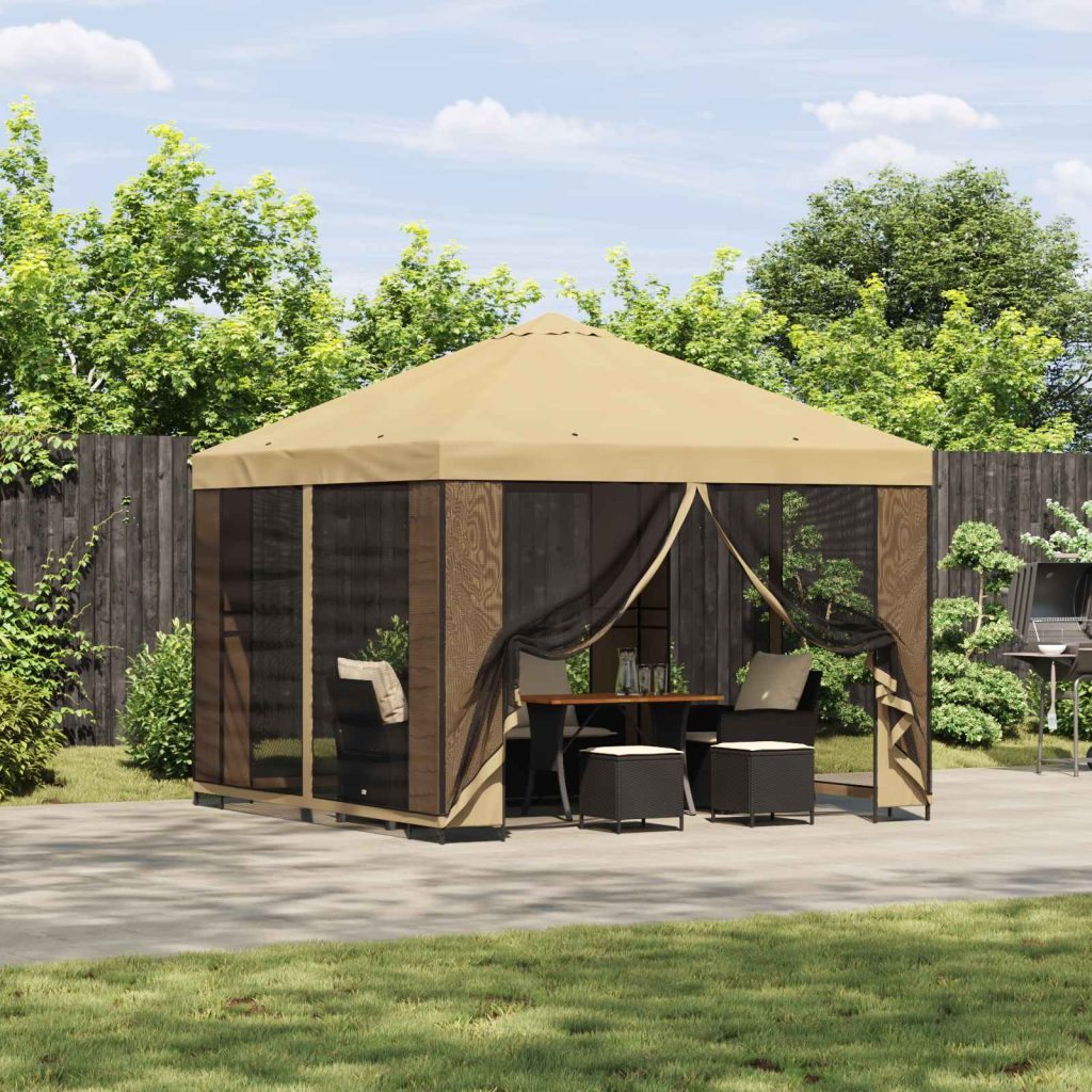Huvimaja 3 x 3 m Kerma Polyesteri ja teräs 190 gsm