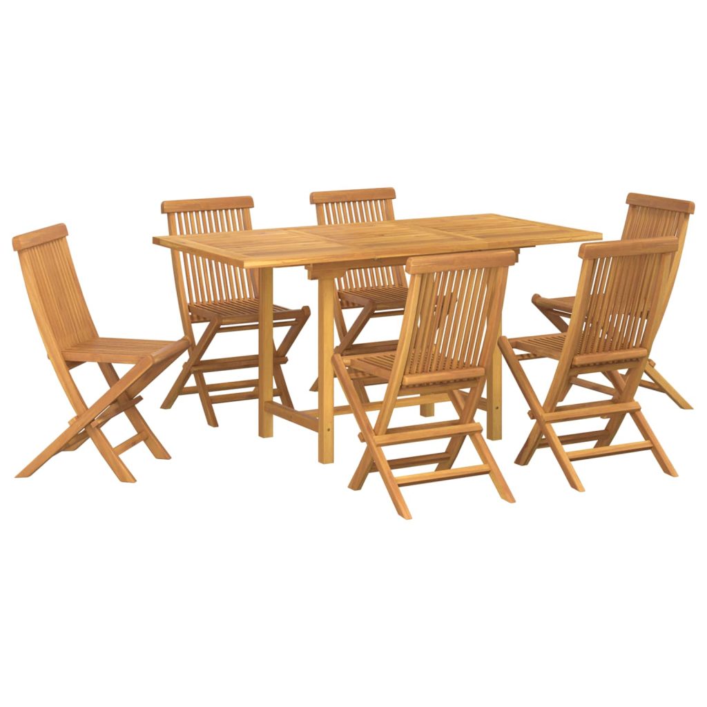 Piharuokailu setti 7 pcs Ruskea Tiikkipuu