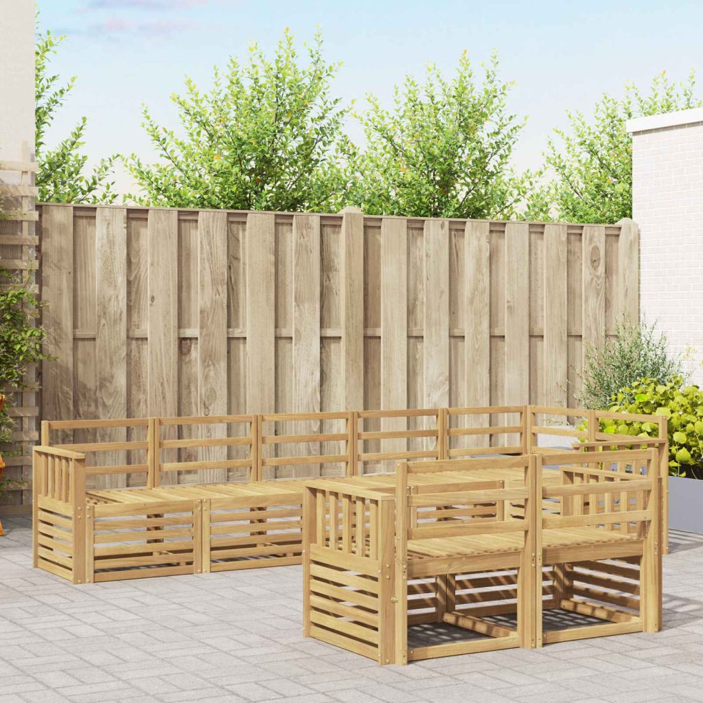 Ulkosohvakokoelma 8 pcs valkoinen 306 x 128,5 x 73 cm