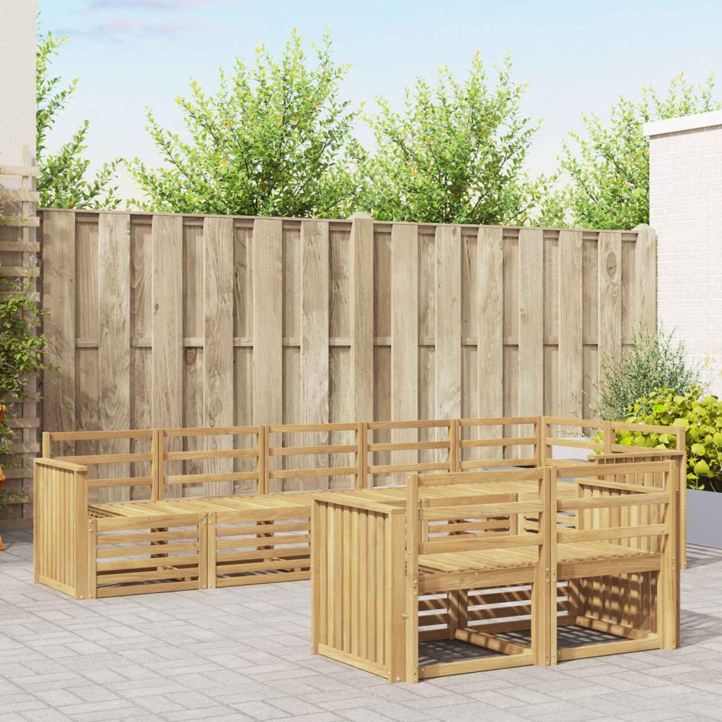 Ulkosohvakokoelma 8 pcs valkoinen 306 x 128,5 x 73 cm