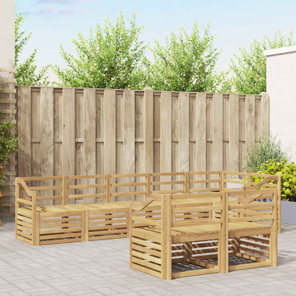 Ulkosohvakokoelma 8 pcs valkoinen 304 x 126,5 x 73 cm