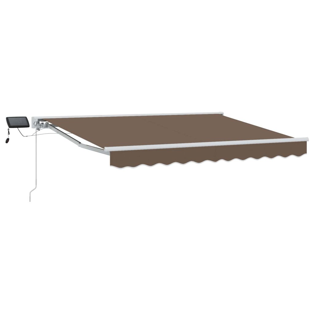 Manuaalinen markiisin runko LED-valoilla Taupe 3,5 x 2 m