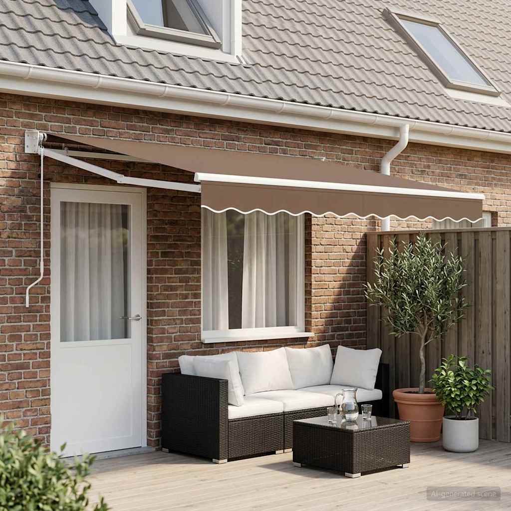 Aurinkovarjo Taupe 4 x 2 m Polyesteri ja metalli