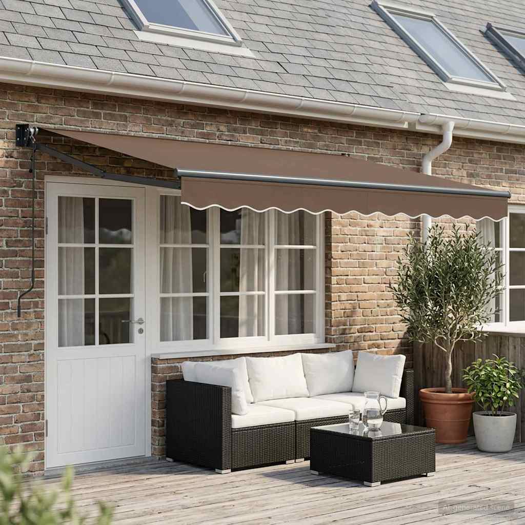Aurinkovarjo Taupe 4 x 2 m Polyesteri ja metalli