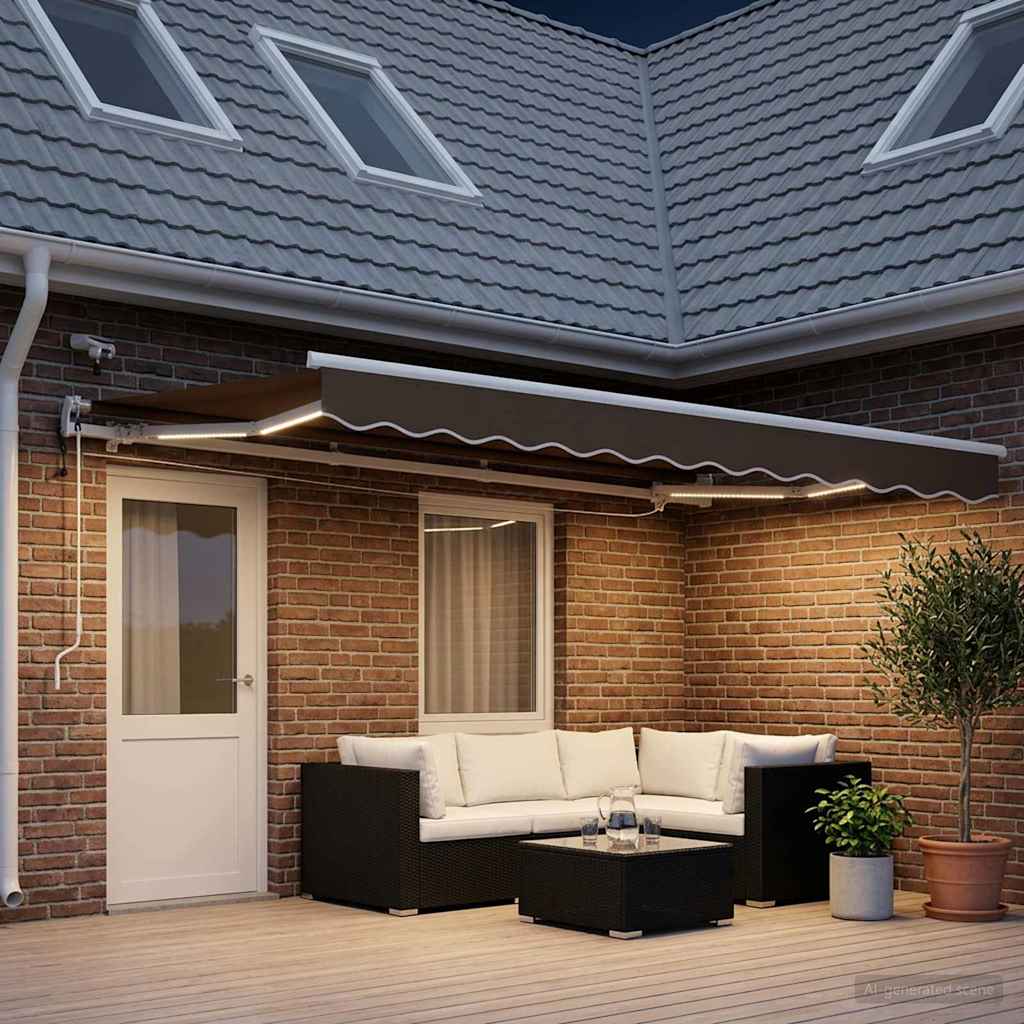 Aurinkovarjon kangas Taupe 450 × 350 cm Polyesteri