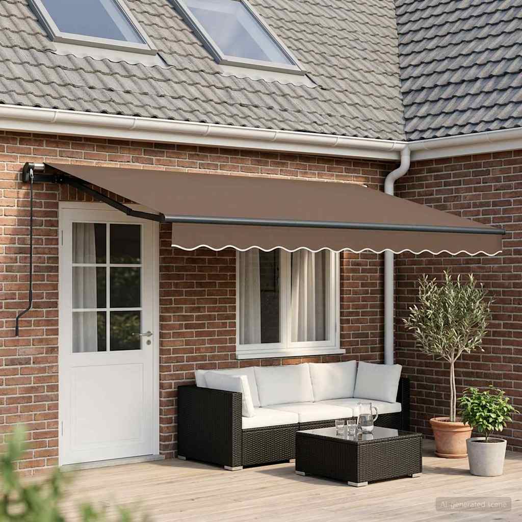 Vedettävä markiisi Taupe 450 × 350 cm Polyesteri ja alumiini