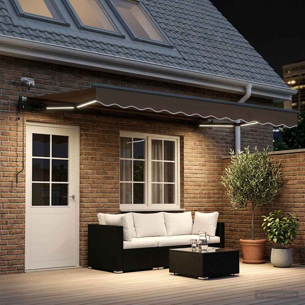 Aurinkovarjon kangas Taupe 600 × 300 cm Polyesteri