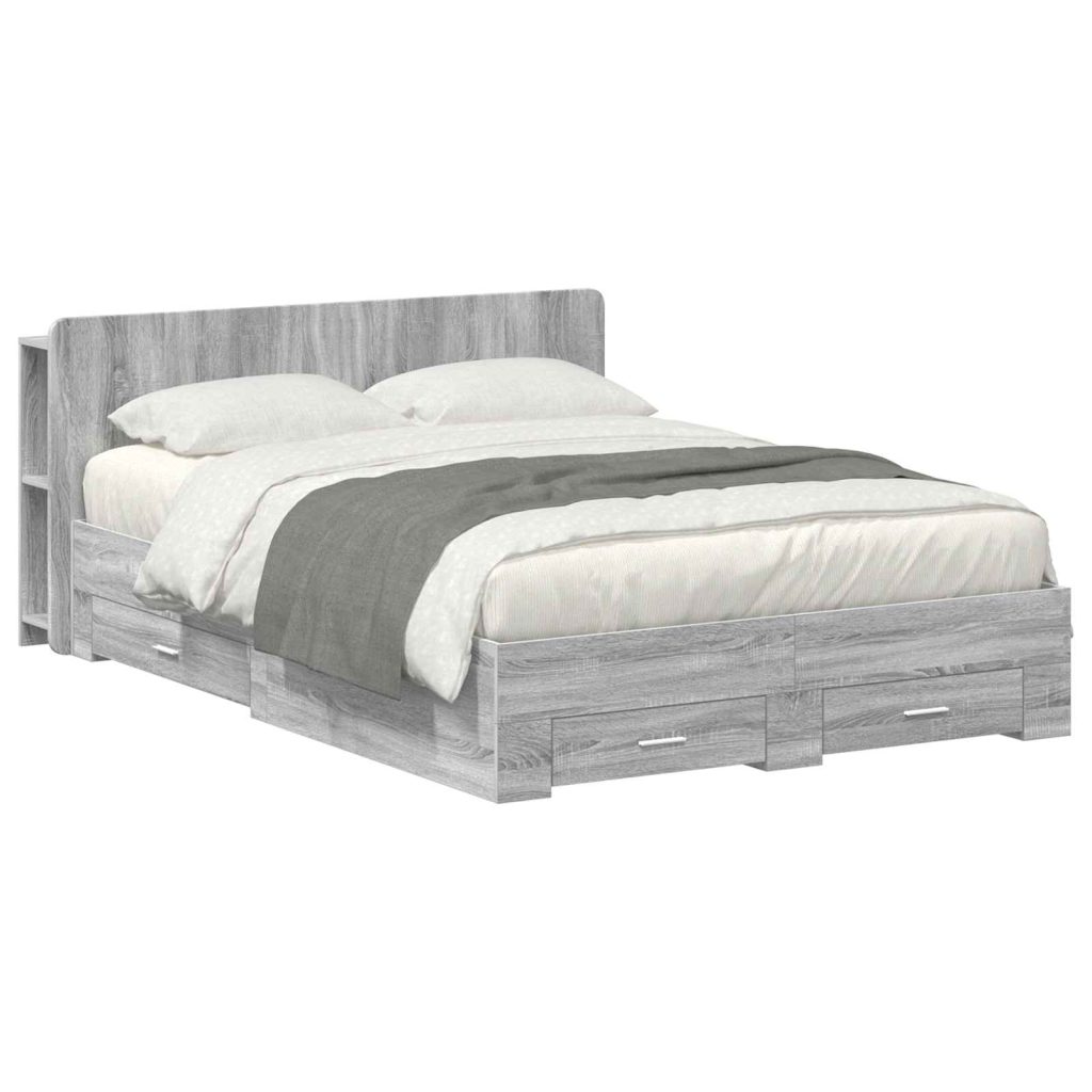 Sänkykehys varastolla Harmaa Sonoma 4FT6 Double Tekninen puu