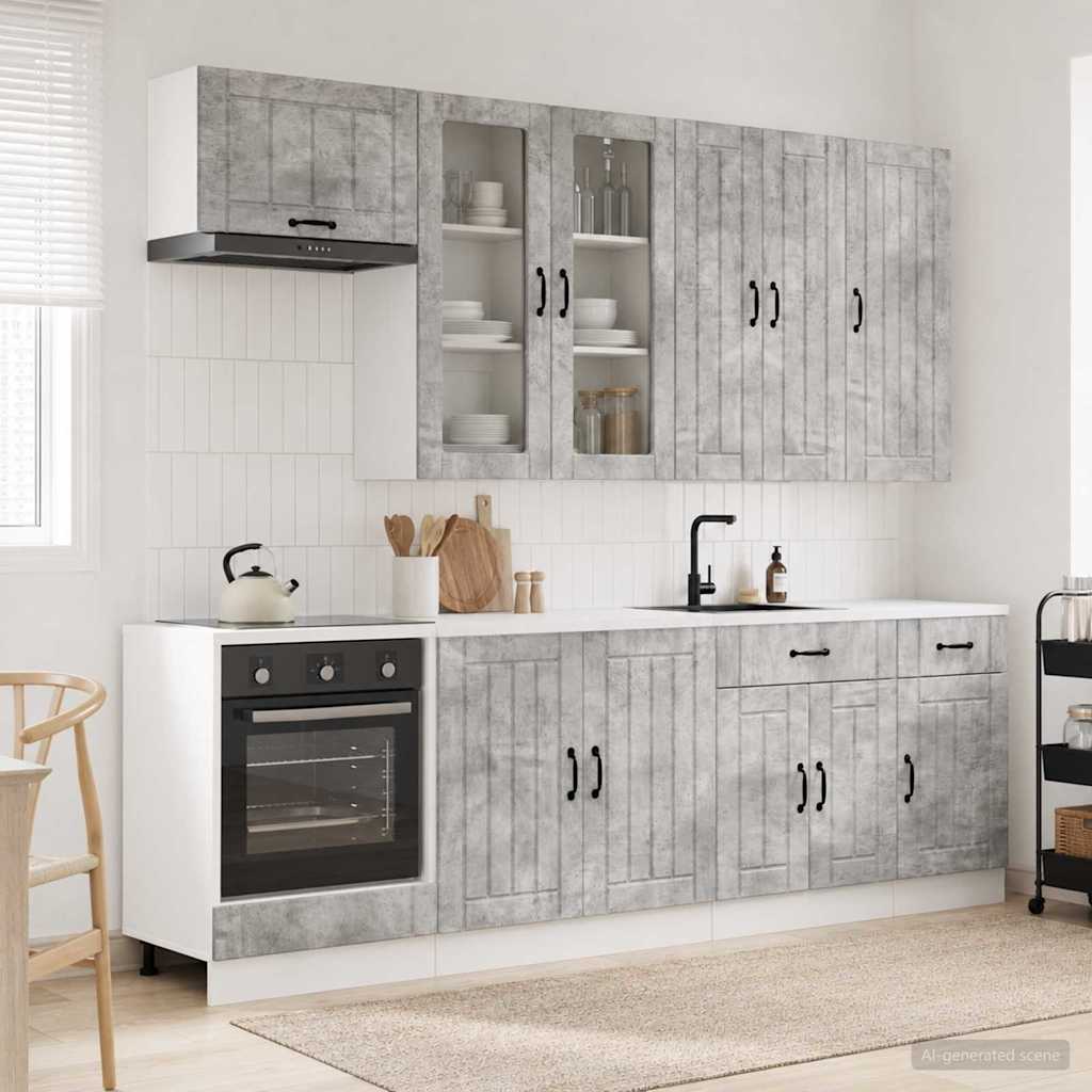 Keittiö Yksikkö LUCCA 8 pcs Betoninharmaa Tekninen puu