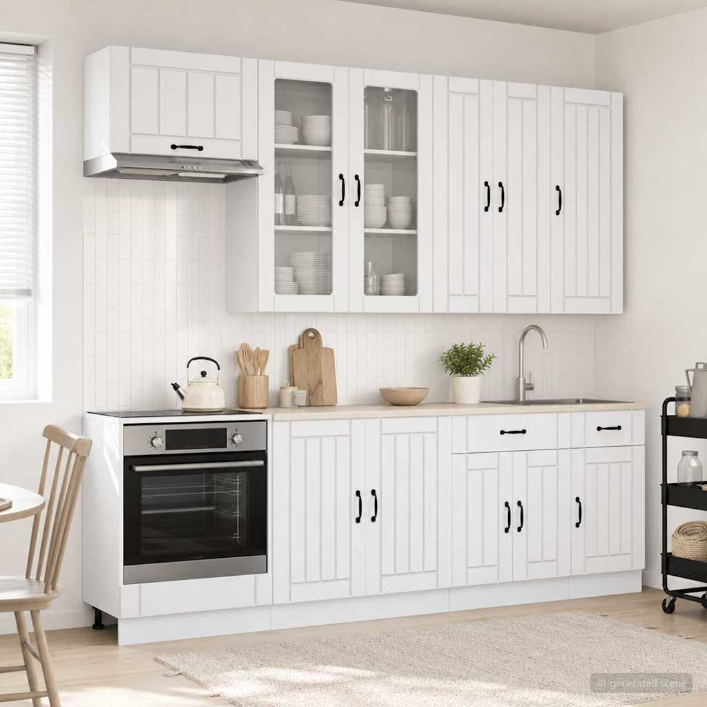 Keittiö Yksikkö LUCCA 8 pcs Korkeakiiltoinen valkoinen