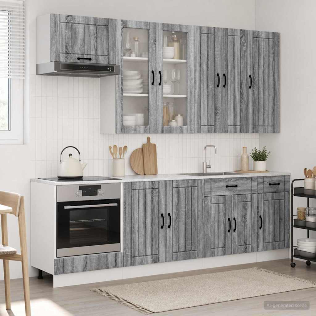Keittiö Yksikkö LUCCA 8 pcs Harmaa Sonoma Tekninen puu