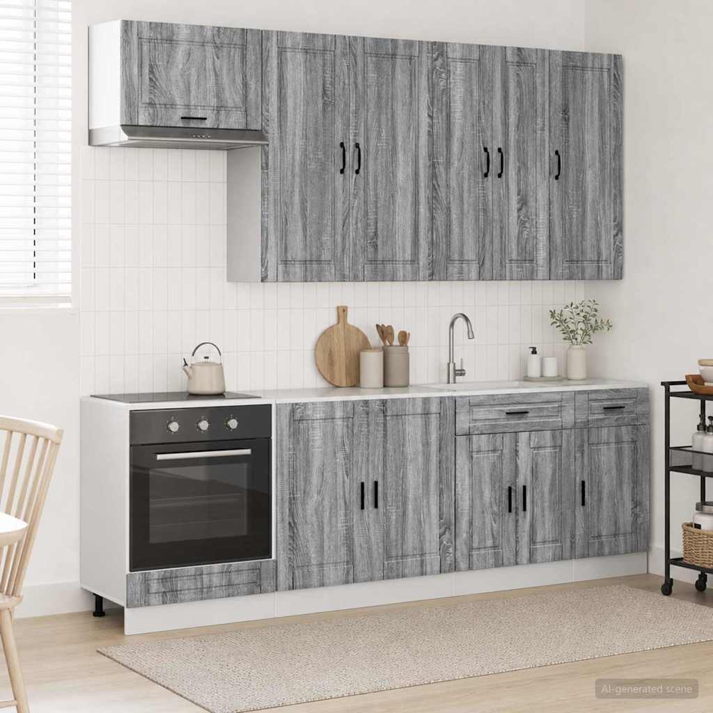 Keittiö Yksikkö PORTO 8 pcs Harmaa Sonoma Tekninen puu