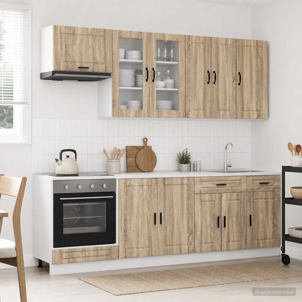 Keittiö Yksikkö PORTO 8 pcs Sonoma-tammi Tekninen puu