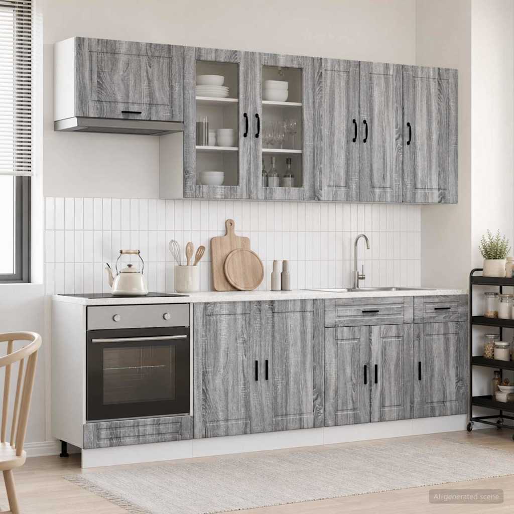 Keittiö Yksikkö PORTO 8 pcs Harmaa Sonoma Tekninen puu